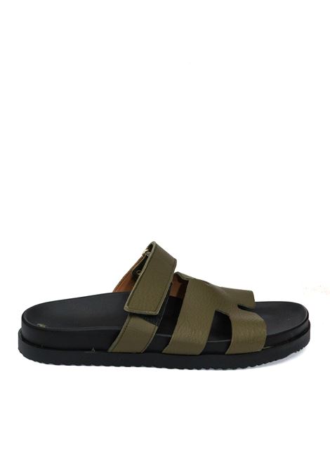 Green leather sandal VINCENT VEGA | MILOBUCCIA-MUSCHIO